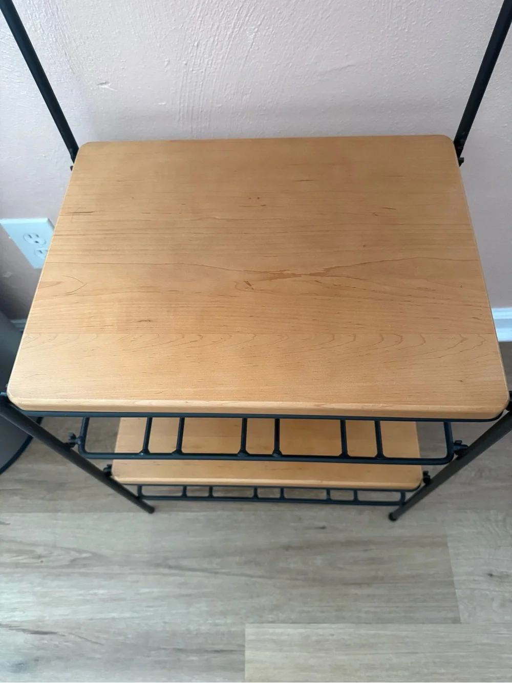 Longaberger Wrought Iron Wine Rack with Wood Shelves